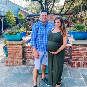 Green (non maternity) maxi dress